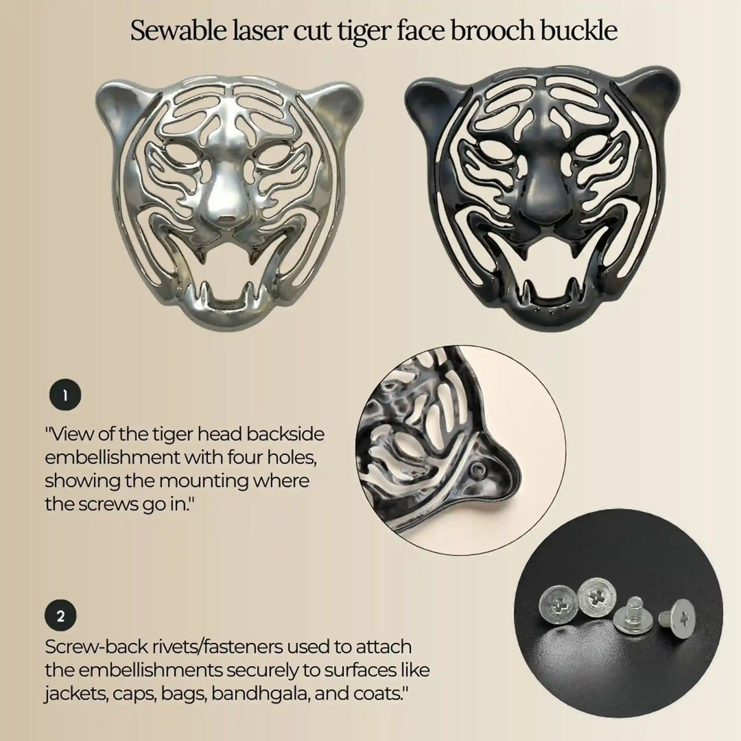 Tiger Head Emblem Brooch