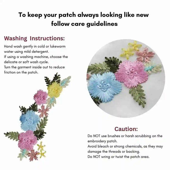 Lush Floral Embroidered Appliqué