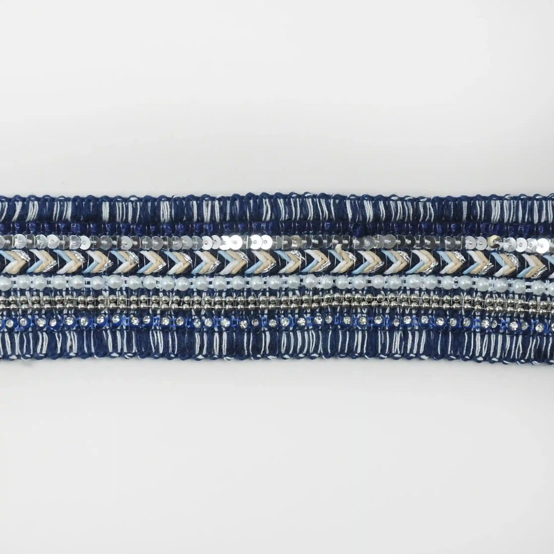 Royal Blue Sequins Lace