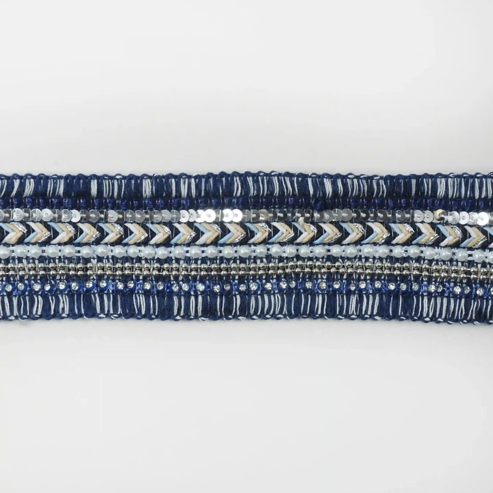 Royal Blue Sequins Lace