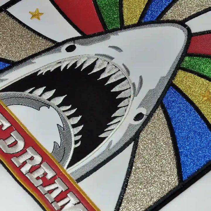 Colorful Stripe Shark Sew Patch