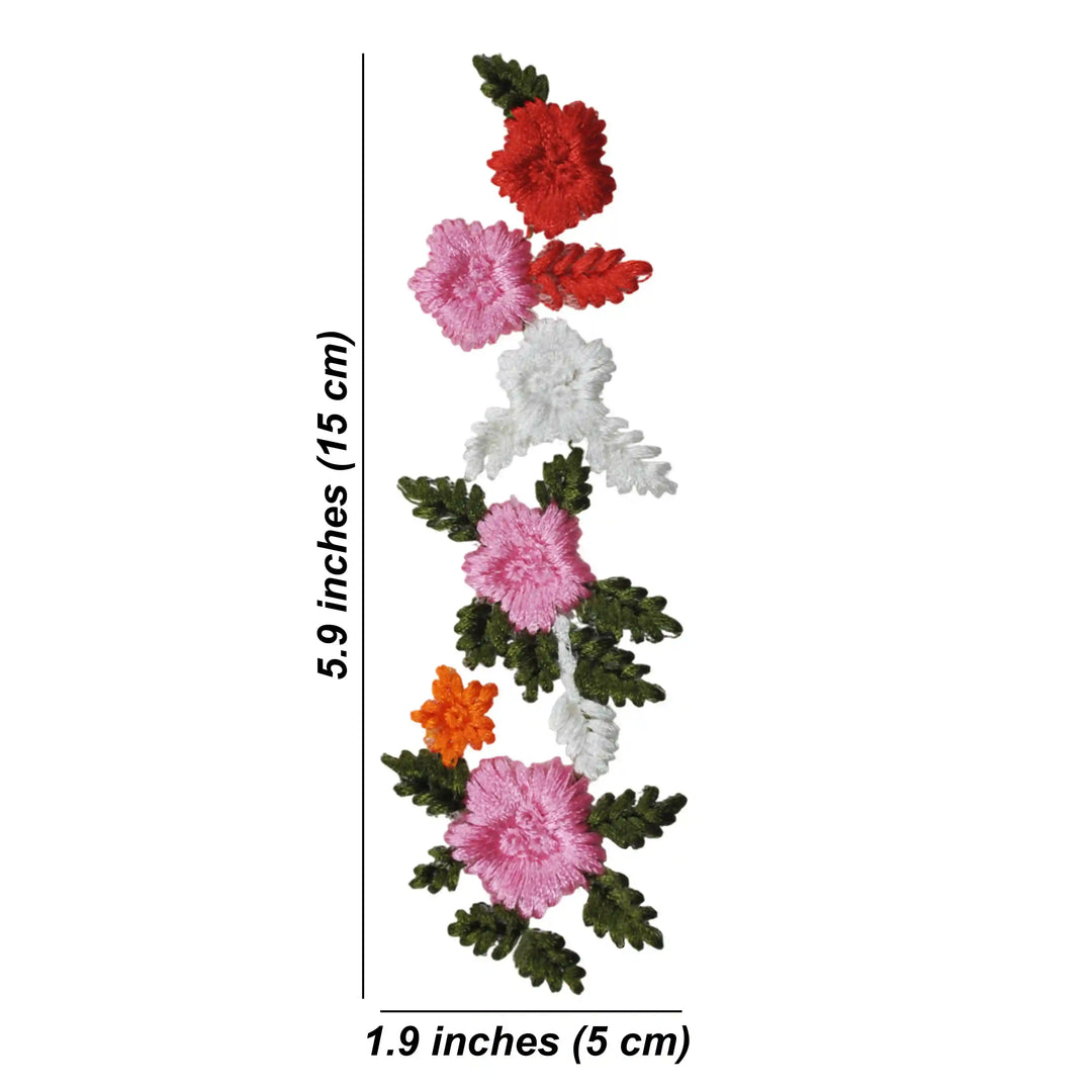 Multi Color Embroidered Floral Patch