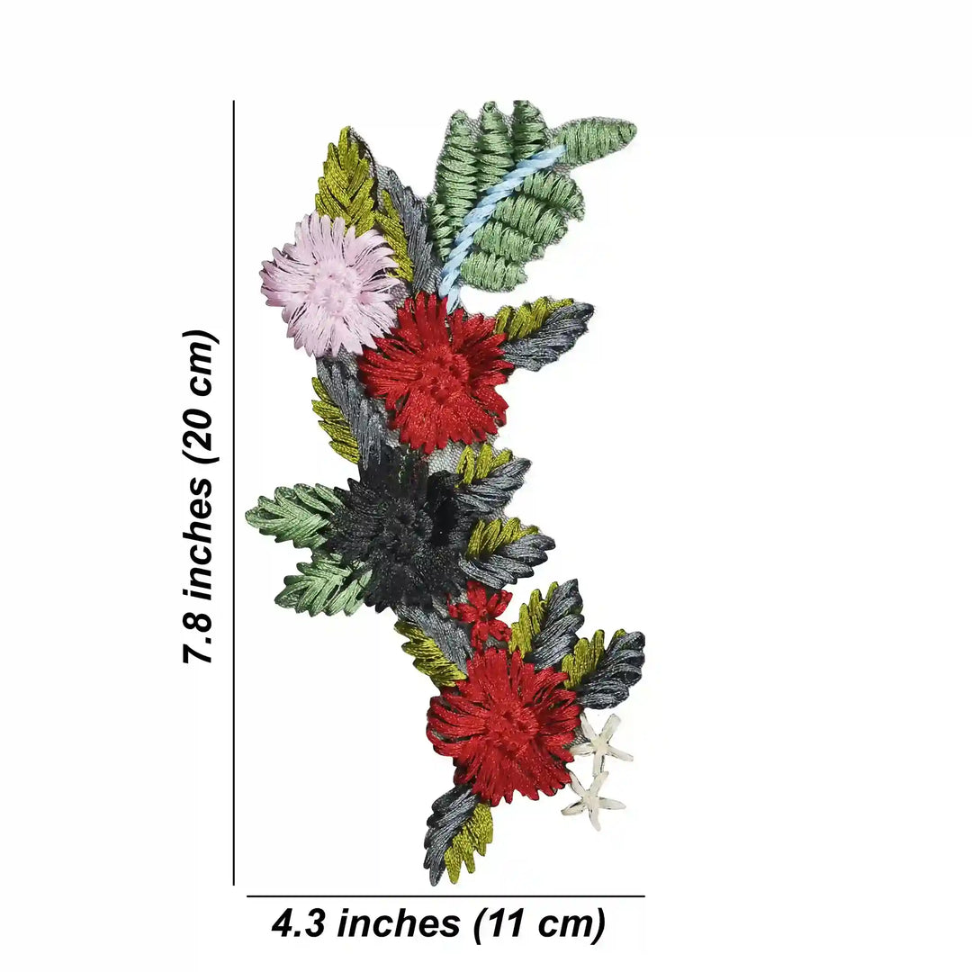 Multicolor Embroidered Floral Applique