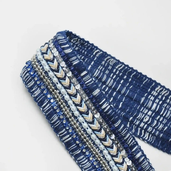 Royal Blue Sequins Lace