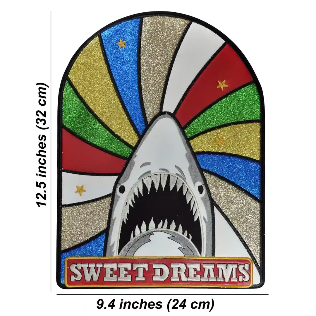 Colorful Stripe Shark Sew Patch