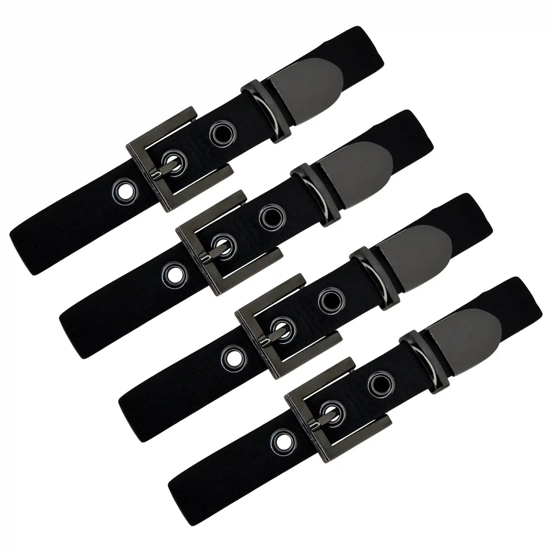 Nickel With Black PU Prong Belt Buckle