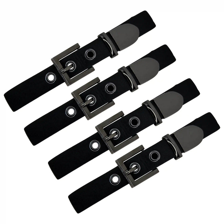 Nickel With Black PU Prong Belt Buckle