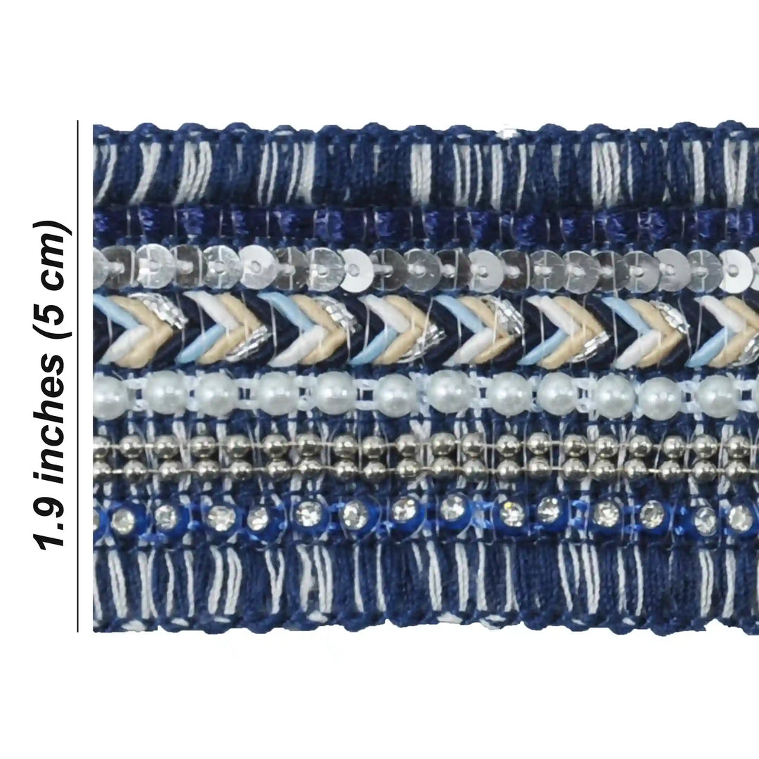 Royal Blue Sequins Lace