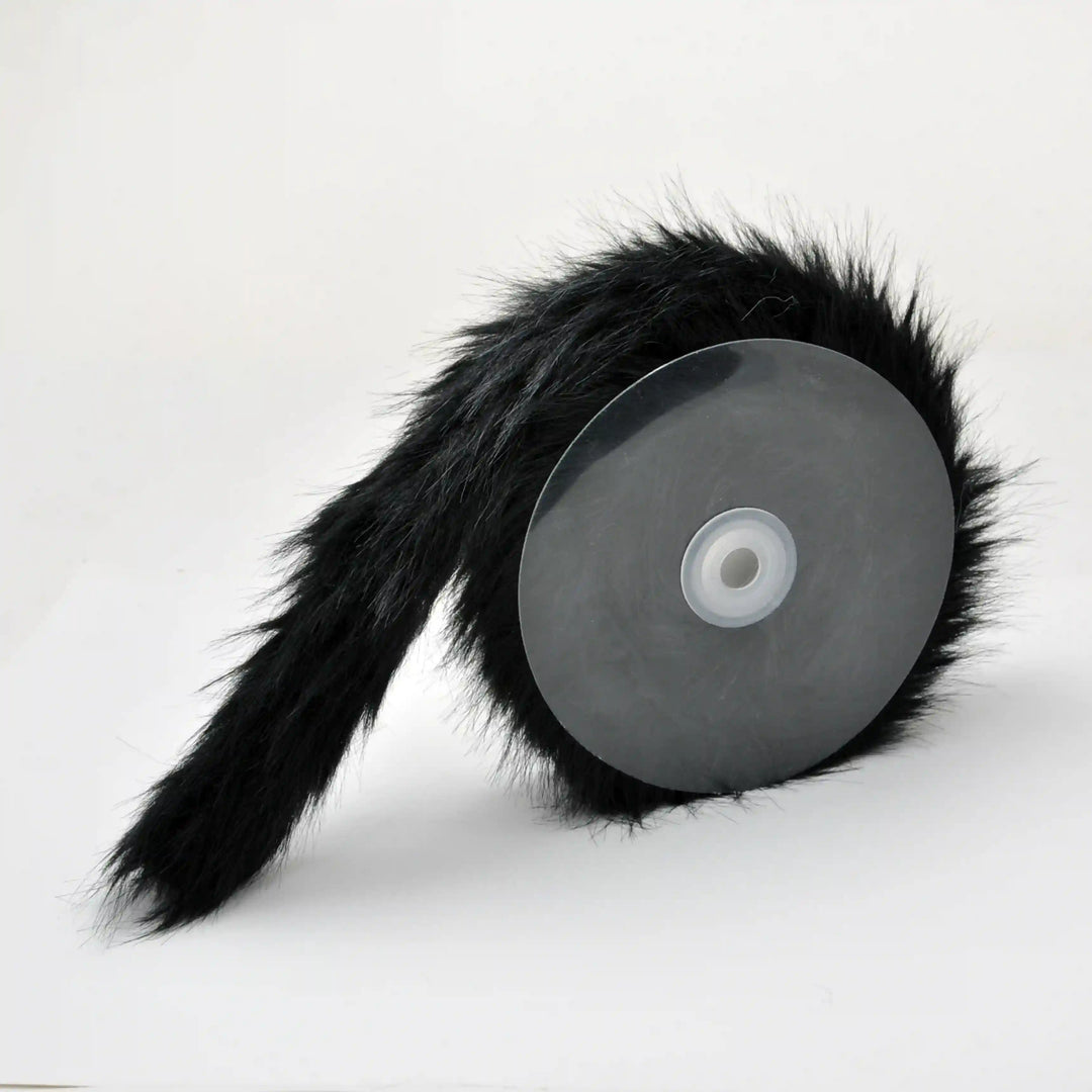 Black Gray Fur Lace | 2 Meters