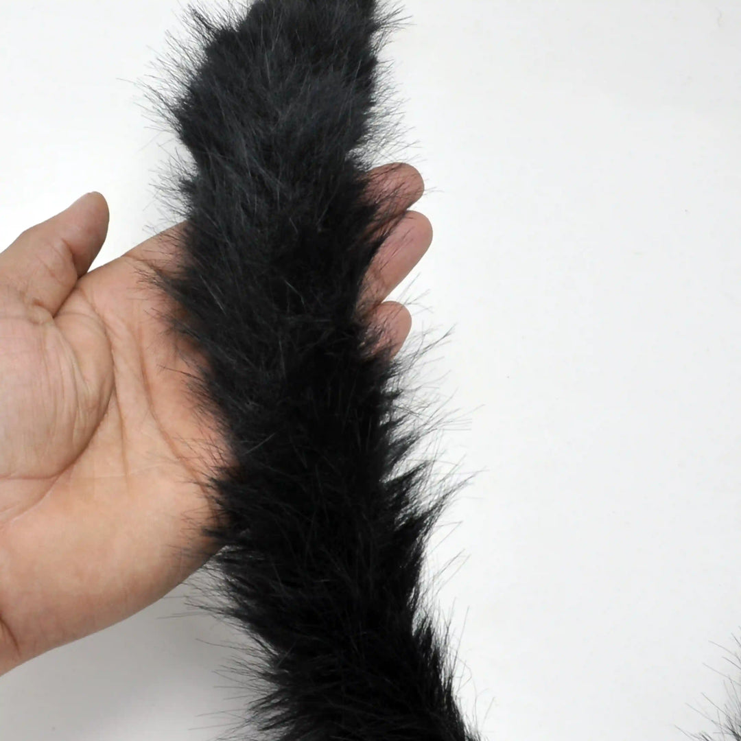 Black Gray Fur Lace | 2 Meters