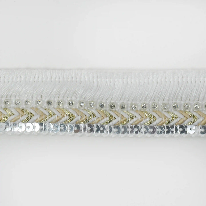 Chevron Sequin Fringe Trim Lace