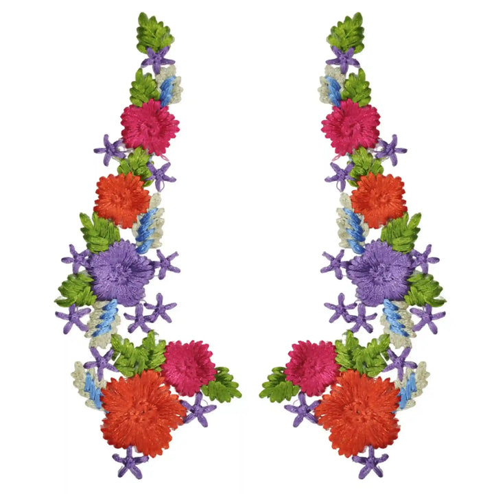 Orchid & Marigold Floral Embroidery