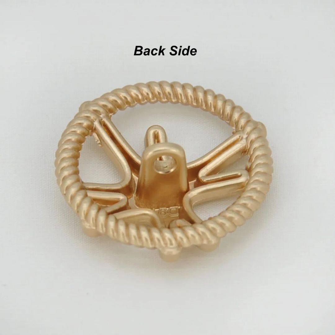 Shining Star Design Rope Edge Shank Metal Button | 18mm (28L) & 23mm (36L)