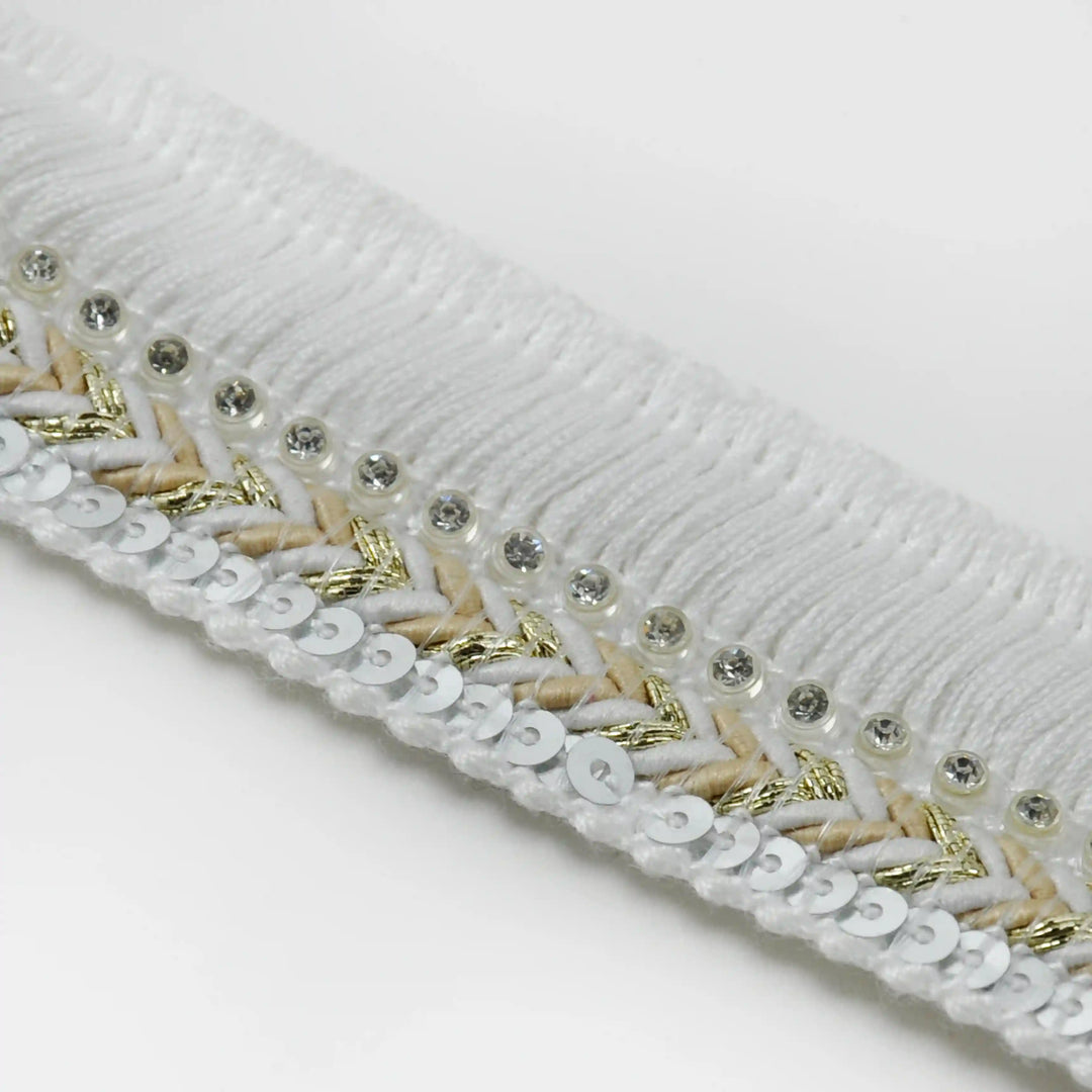 Chevron Sequin Fringe Trim Lace