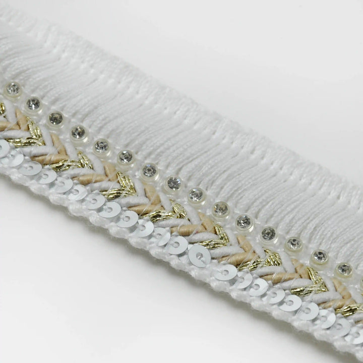 Chevron Sequin Fringe Trim Lace