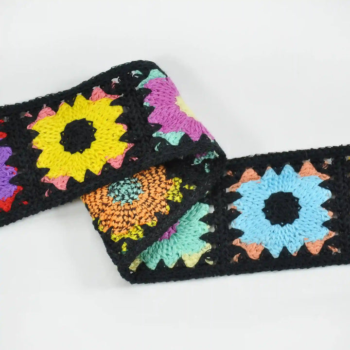 Elegant Black Floral Crochet Trim