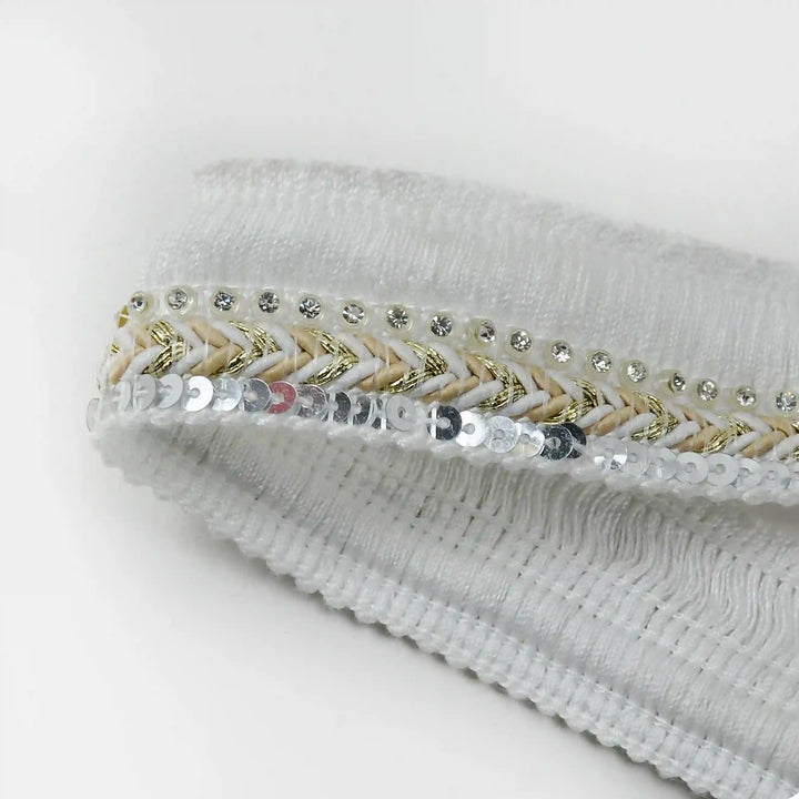 Chevron Sequin Fringe Trim Lace