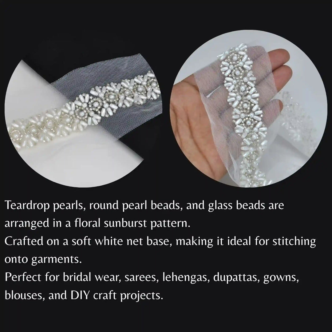 Pearl and Beaded Lace Trim