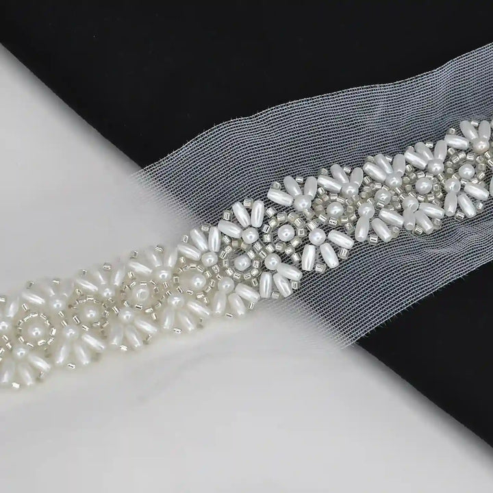 Pearl and Beaded Lace Trim