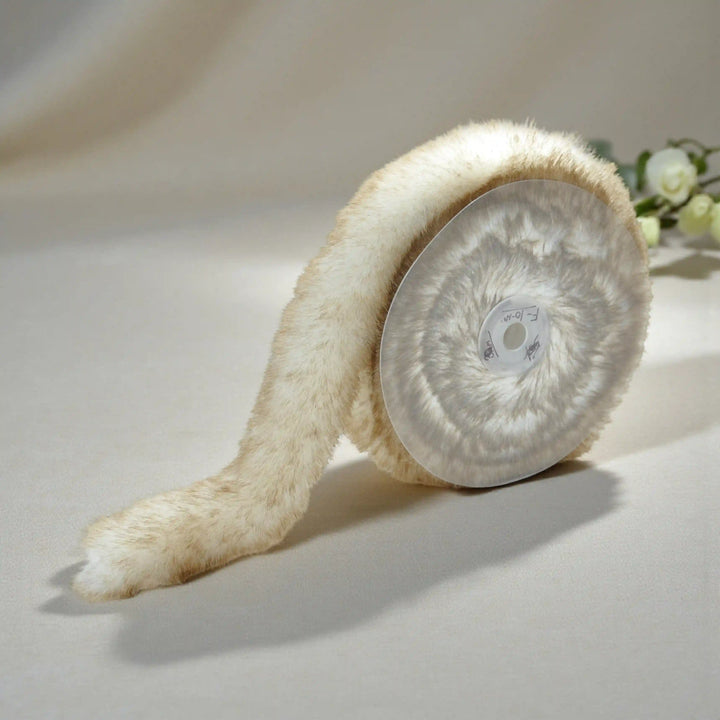 Creame Brown Tone Fur Lace | 2 Meters