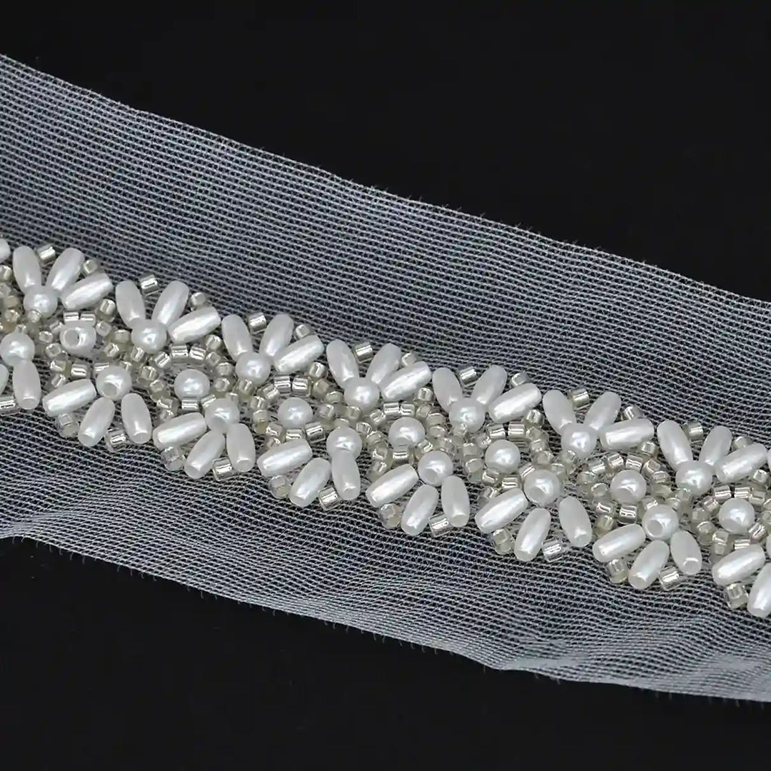 Pearl and Beaded Lace Trim