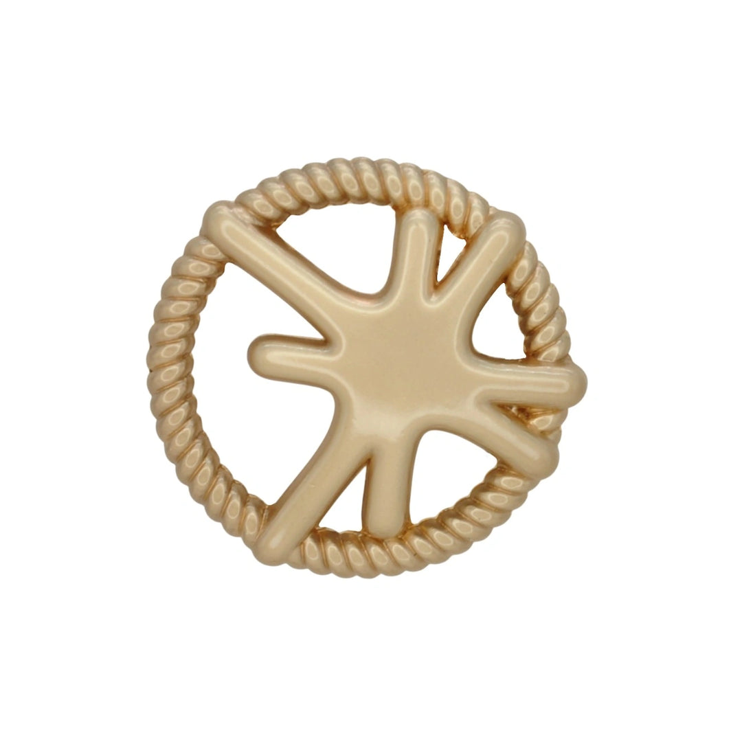 Shining Star Design Rope Edge Shank Metal Button | 18mm (28L) & 23mm (36L)