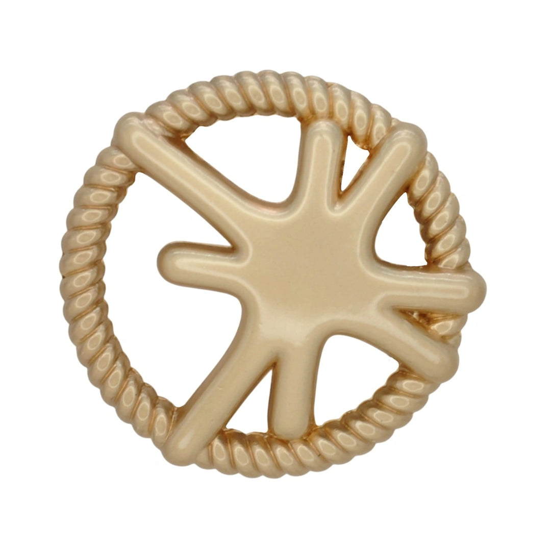 Shining Star Design Rope Edge Shank Metal Button | 18mm (28L) & 23mm (36L)