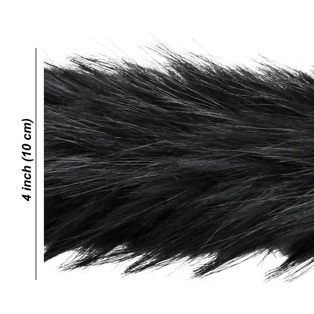 Black Gray Fur Lace