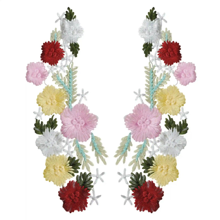 Colorful Flower Embroidered Patch