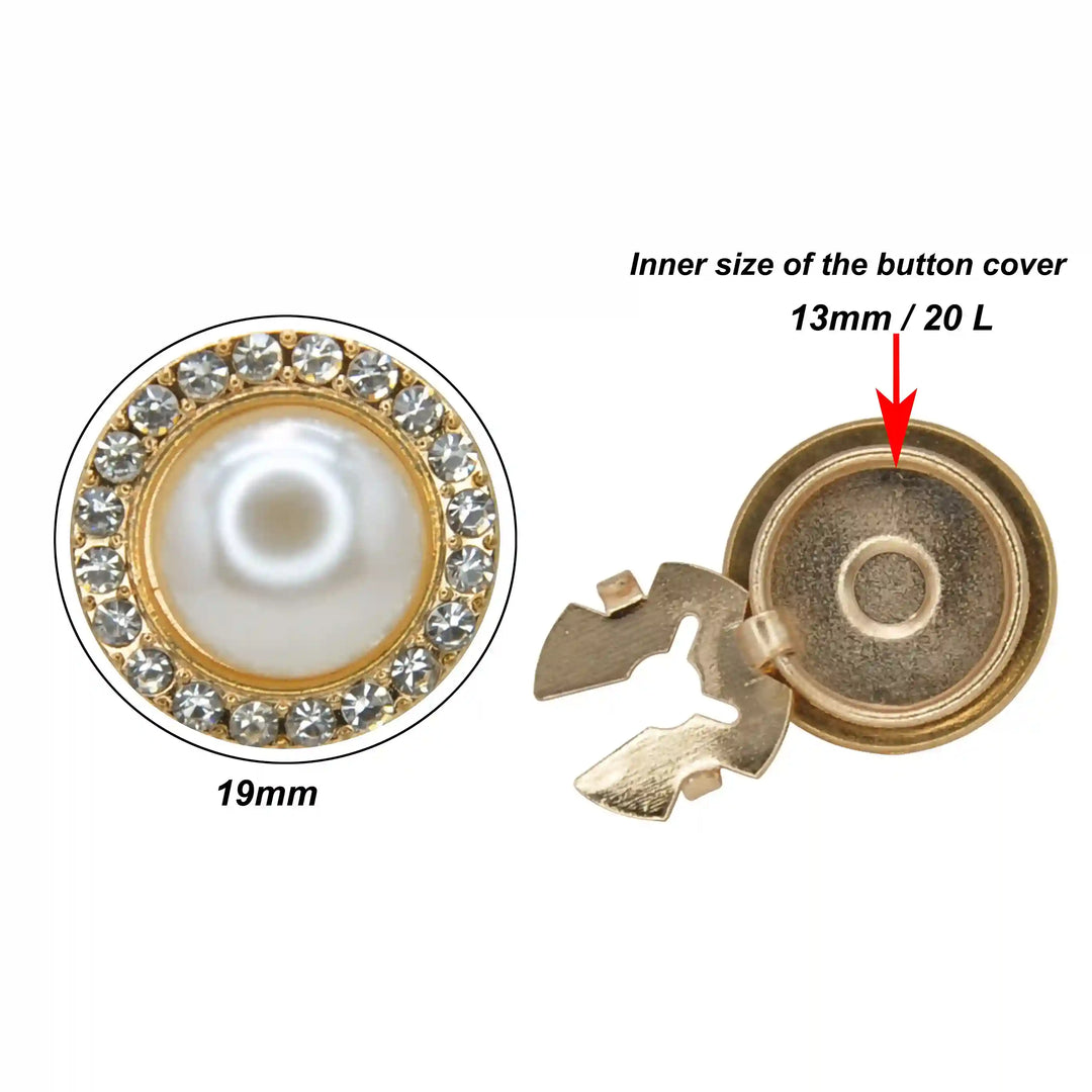 Pearl Cabochon Style Button Cover
