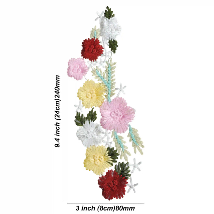 Colorful Flower Embroidered Patch