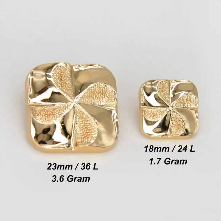 Square Four-Leaf Clover Button | 23mm & 15mm