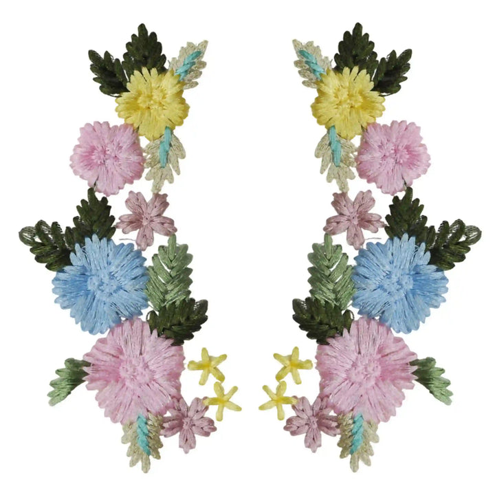 Pastel Floral Embroidered Patch