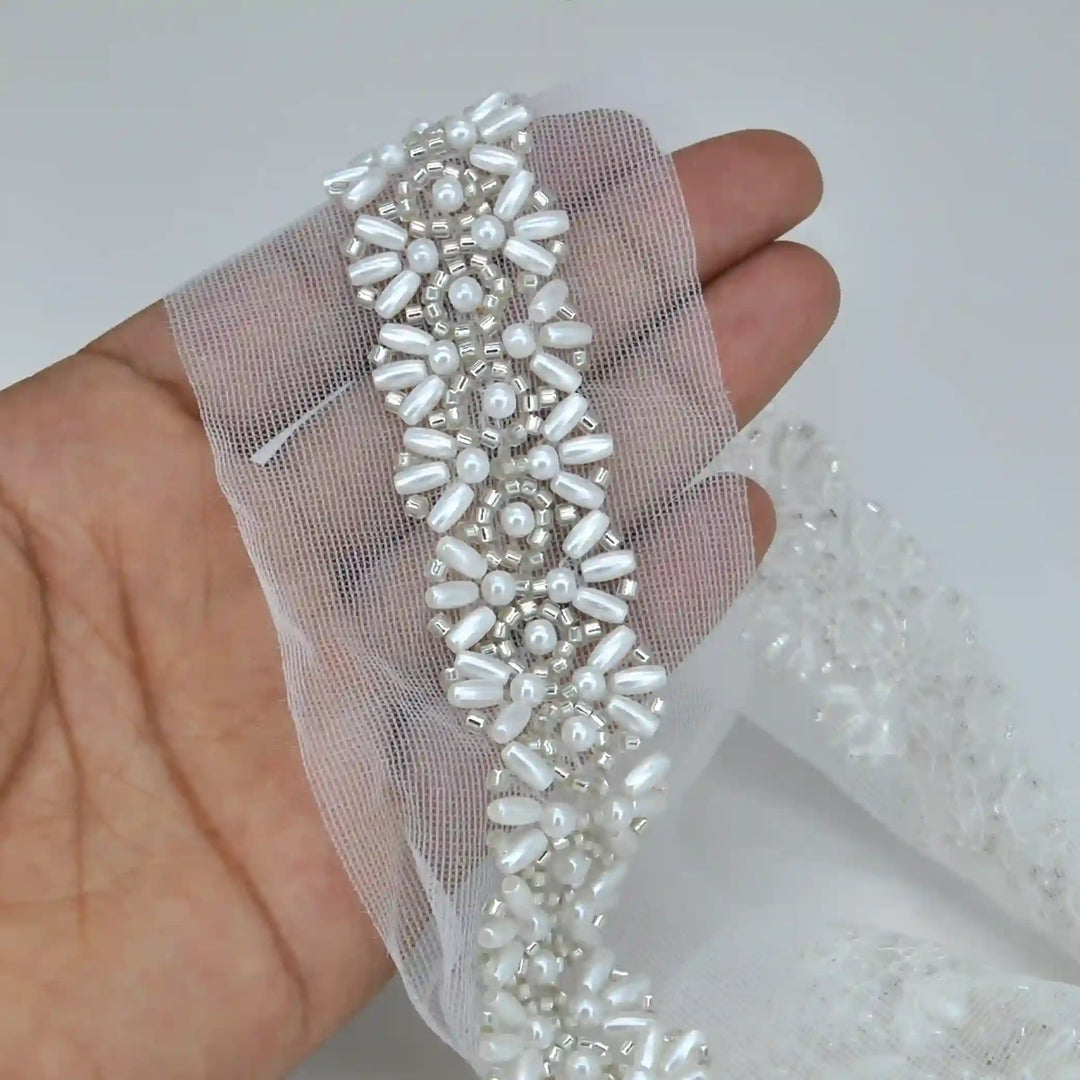 Pearl and Beaded Lace Trim