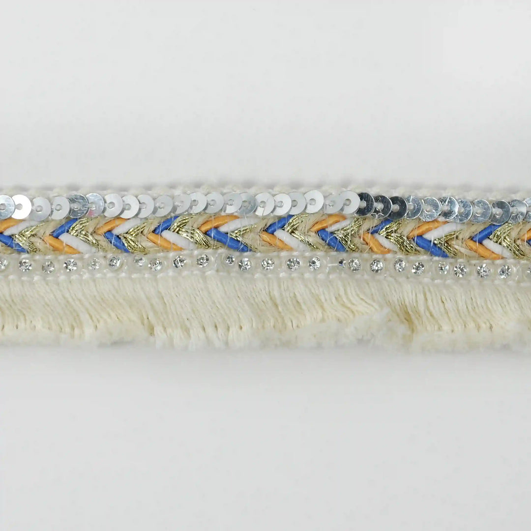 Chevron Sequin Fringe Trim Lace