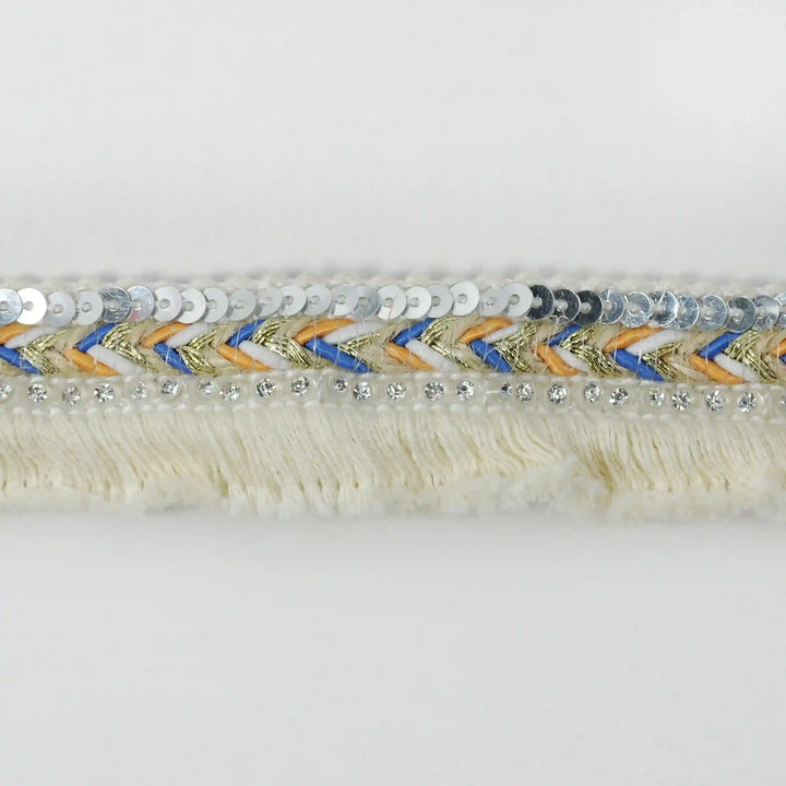 Chevron Sequin Fringe Trim Lace