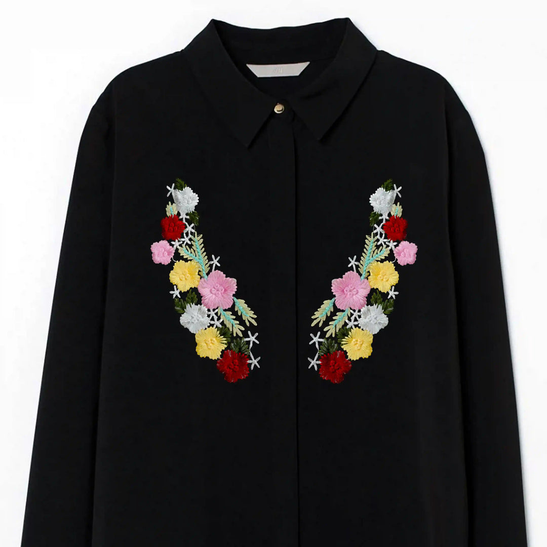 Colorful Flower Embroidered Patch
