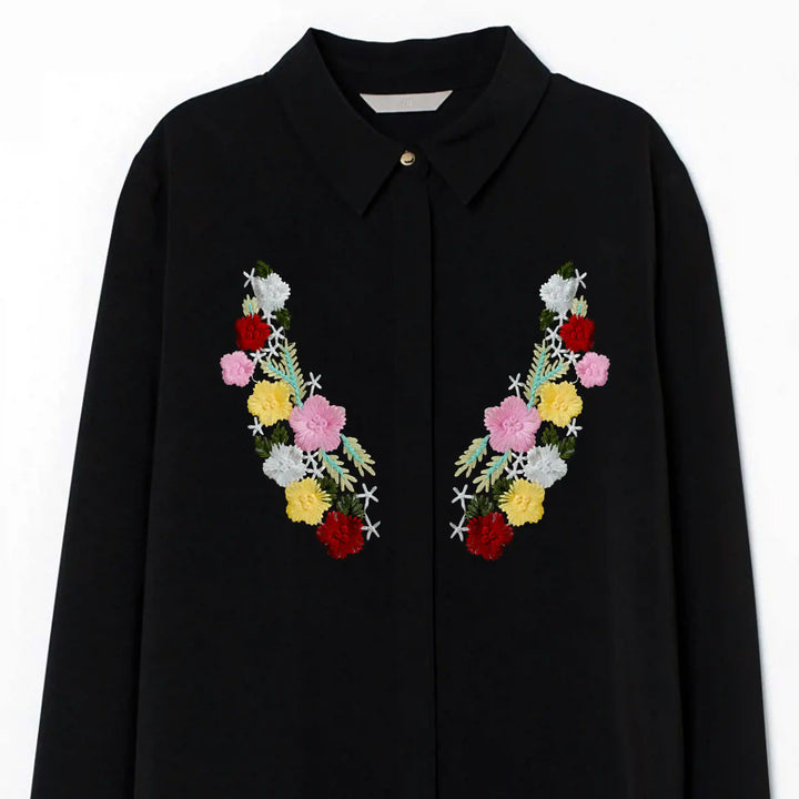 Colorful Flower Embroidered Patch