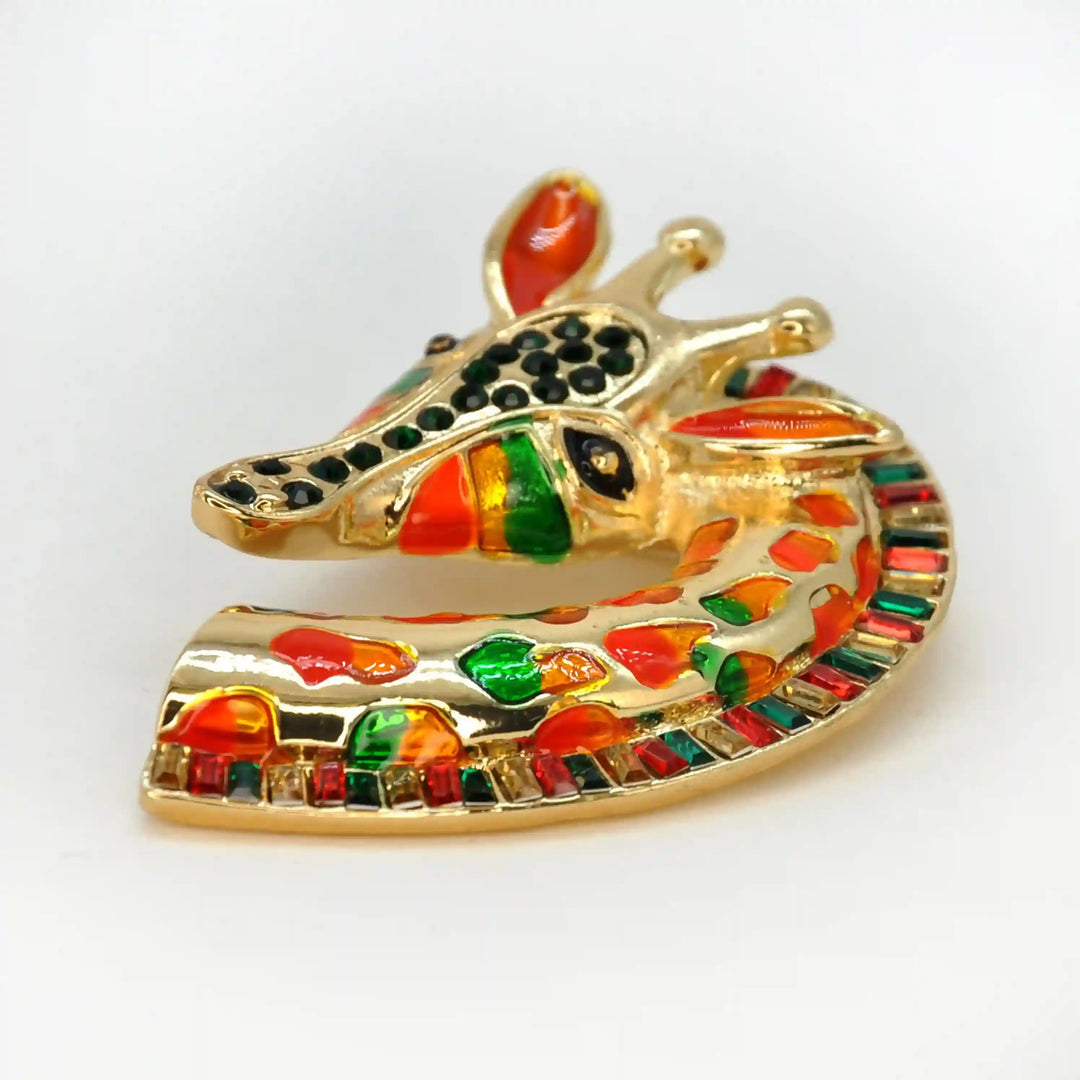 Jeweled Giraffe Brooch Pin