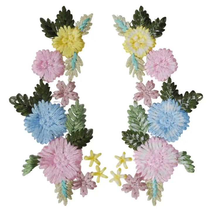 Pastel Floral Embroidered Patch