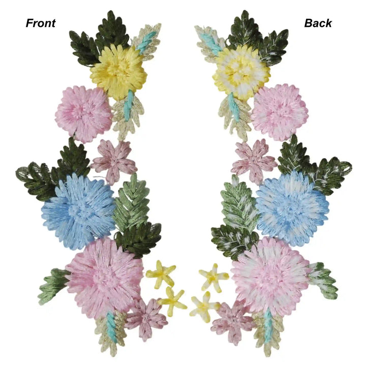 Pastel Floral Embroidered Patch