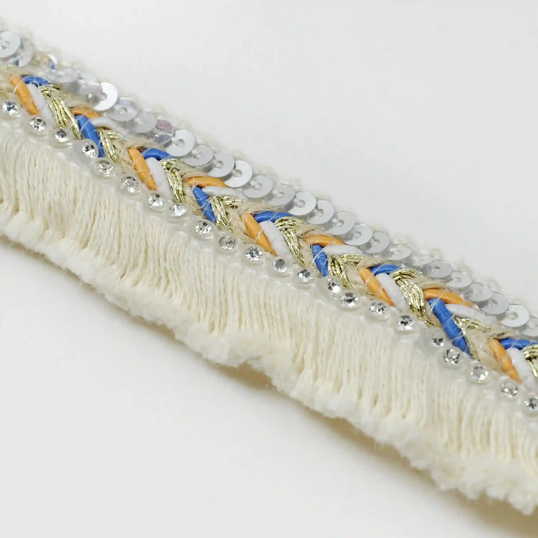Chevron Sequin Fringe Trim Lace