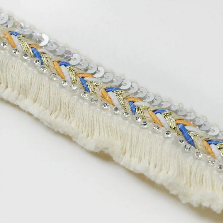 Chevron Sequin Fringe Trim Lace