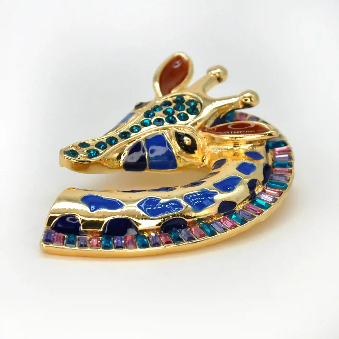 Jeweled Giraffe Brooch Pin