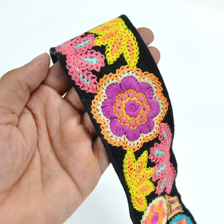 Bohemian Floral Crochet Embroidered Lace Trim