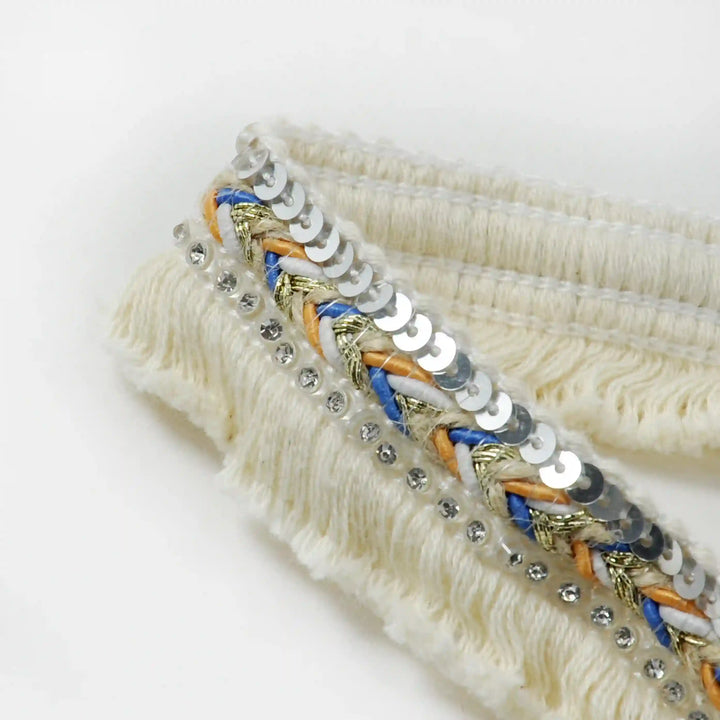 Chevron Sequin Fringe Trim Lace