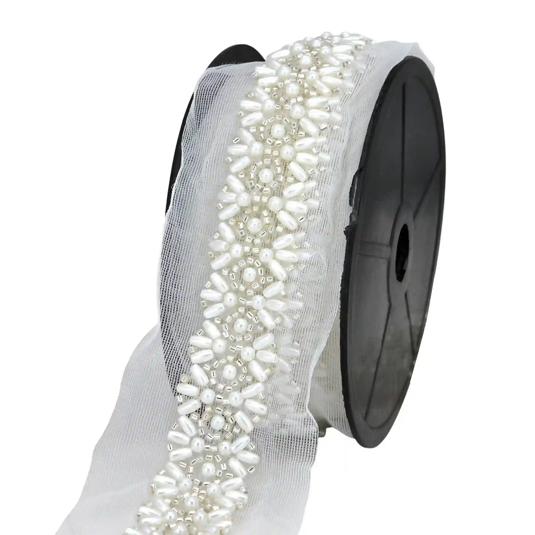 Pearl and Beaded Lace Trim