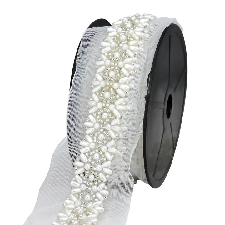 Pearl and Beaded Lace Trim