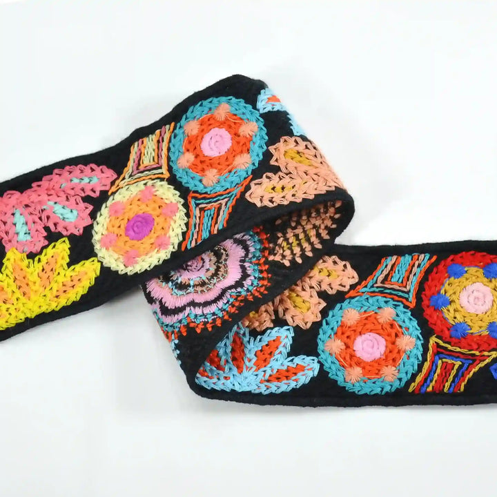 Bohemian Floral Crochet Embroidered Lace Trim