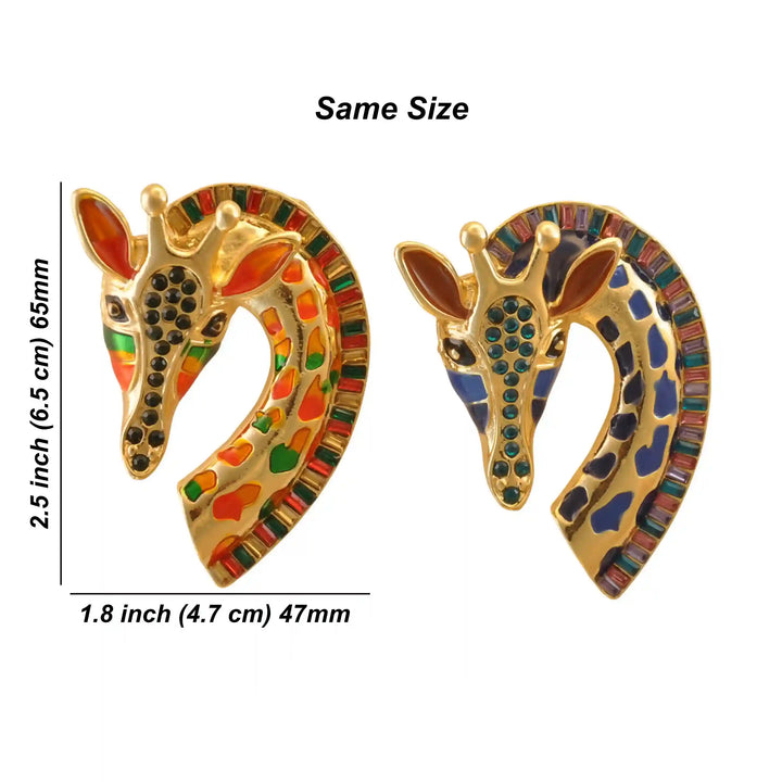 Jeweled Giraffe Brooch Pin